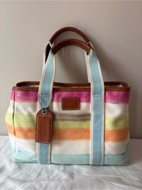 Coach Hampton Watercolor Striped Y2K Tote